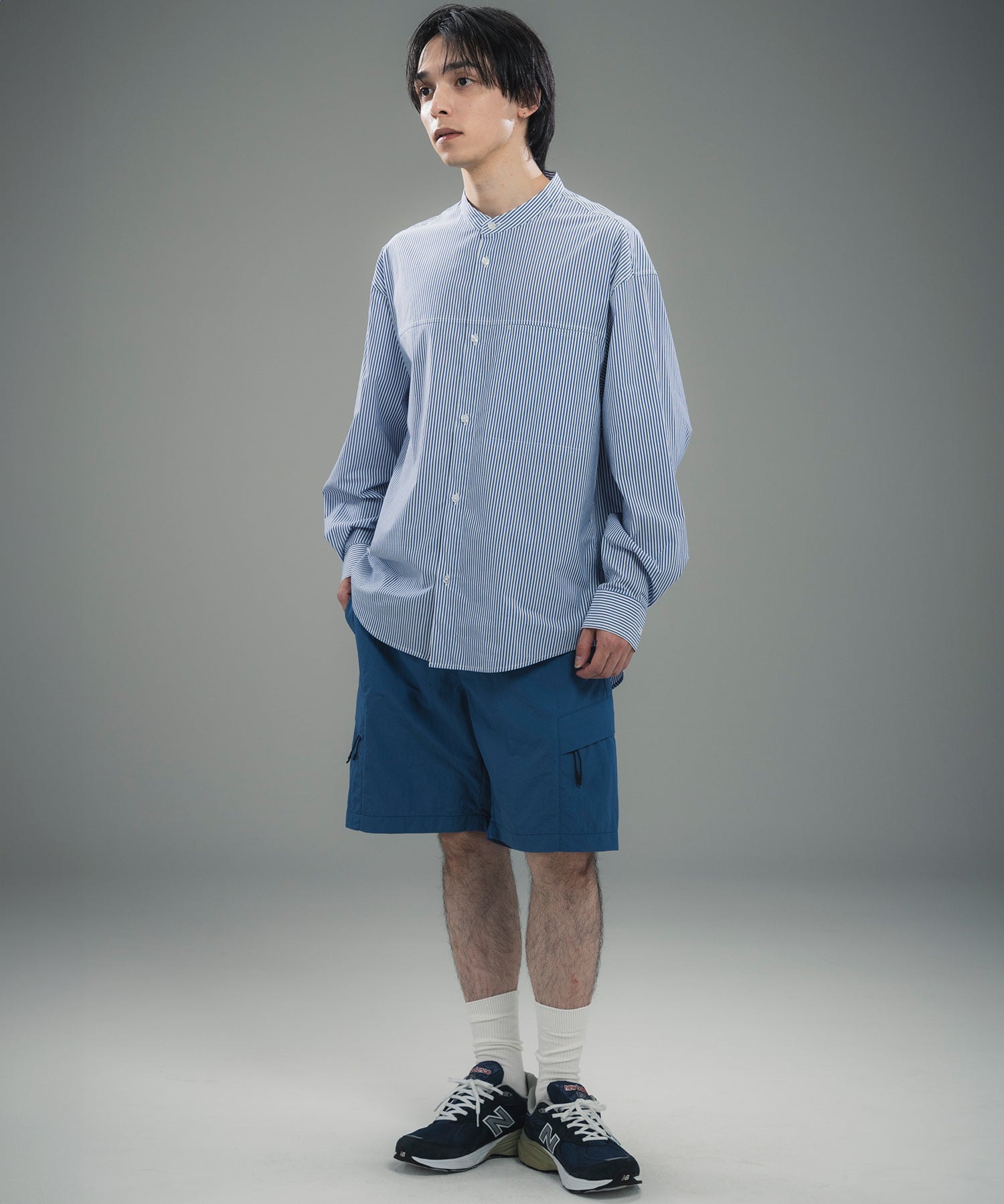 SEAM POCKET BAND COLLAR SHIRT / シームポケット バンドカラーシャツ