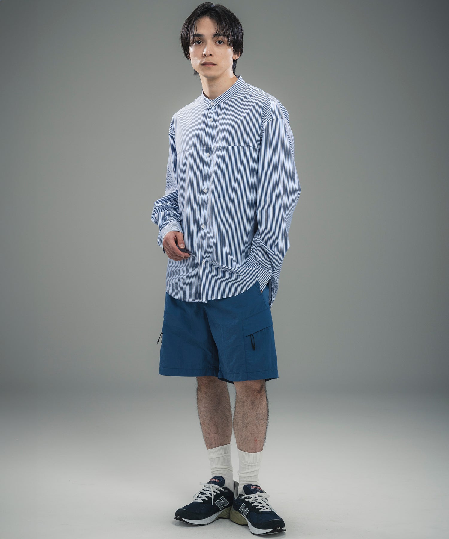 SEAM POCKET BAND COLLAR SHIRT / シームポケット バンドカラーシャツ