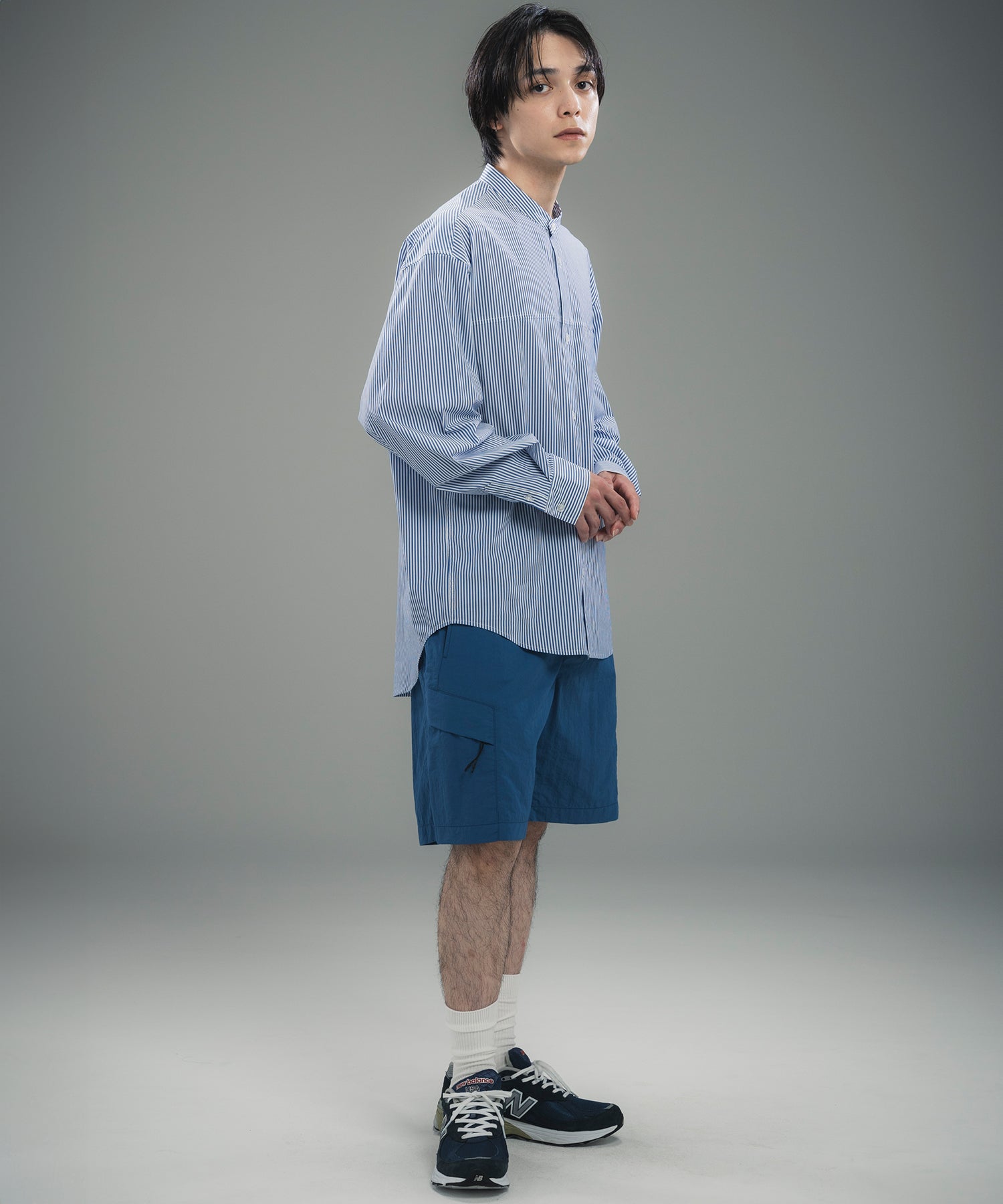 SEAM POCKET BAND COLLAR SHIRT / シームポケット バンドカラーシャツ