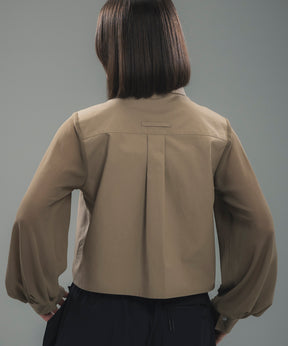 SHEER SLEEVE CROPPED SHIRT / シアースリーブ クロップドシャツ