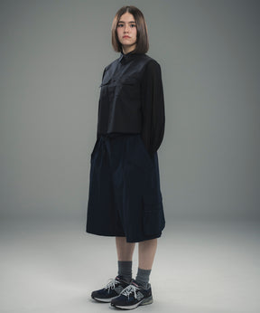 SHEER SLEEVE CROPPED SHIRT / シアースリーブ クロップドシャツ
