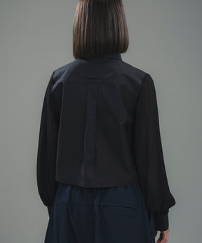 SHEER SLEEVE CROPPED SHIRT / シアースリーブ クロップドシャツ