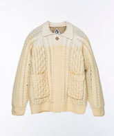 AERO STILL MERINO WOOL GRADATION KNIT CARDIGAN