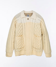 AERO STILL MERINO WOOL GRADATION KNIT CARDIGAN