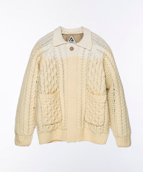 AERO STILL MERINO WOOL GRADATION KNIT CARDIGAN