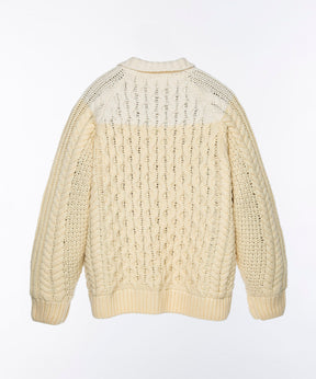 AERO STILL MERINO WOOL GRADATION KNIT CARDIGAN