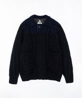 AERO STILL MERINO WOOL GRADATION KNIT CARDIGAN