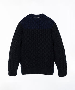 AERO STILL MERINO WOOL GRADATION KNIT CARDIGAN