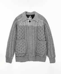 AERO STILL MERINO WOOL GRADATION KNIT CARDIGAN