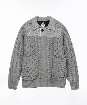 AERO STILL MERINO WOOL GRADATION KNIT CARDIGAN