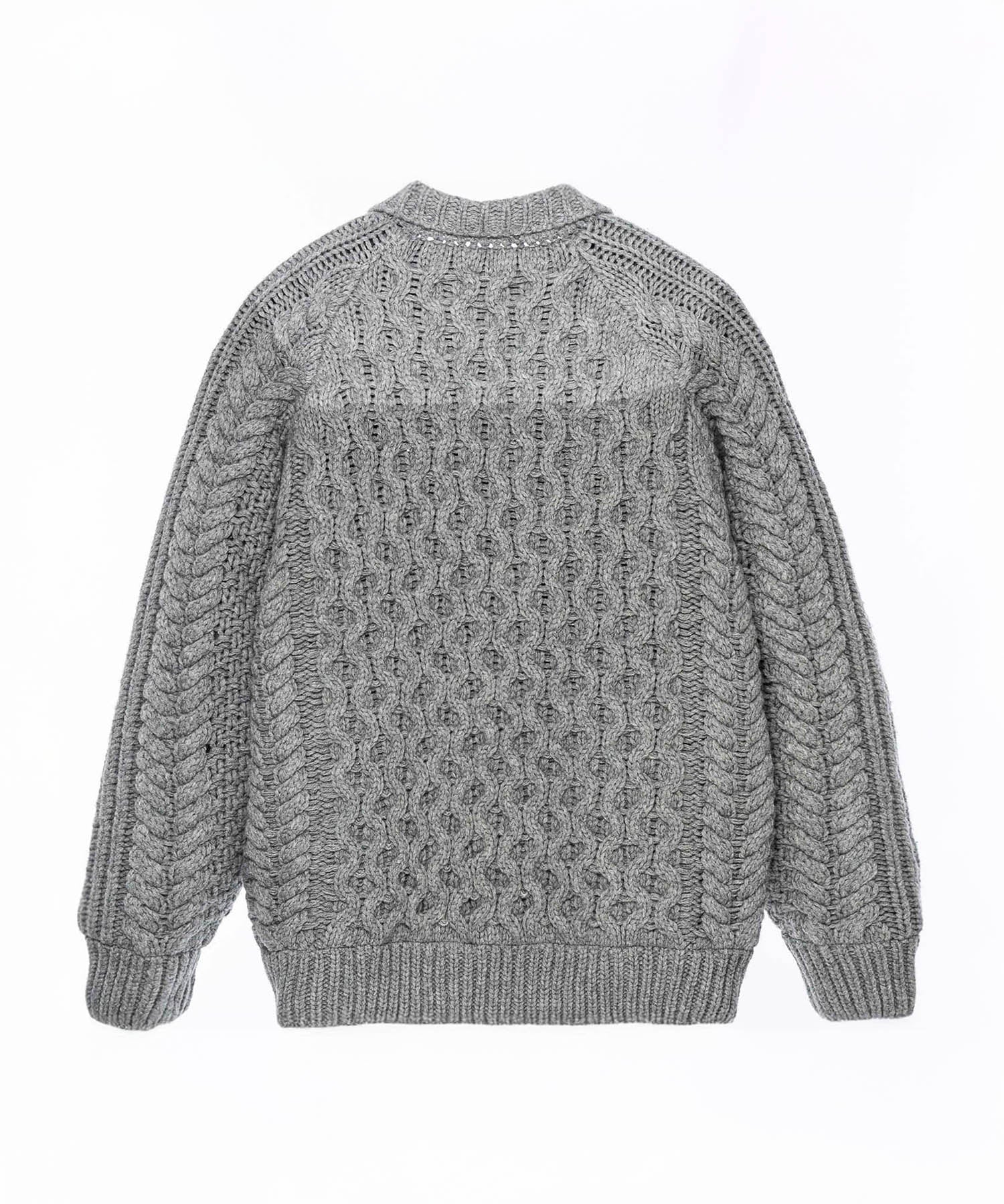 AERO STILL MERINO WOOL GRADATION KNIT CARDIGAN