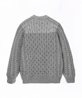 AERO STILL MERINO WOOL GRADATION KNIT CARDIGAN