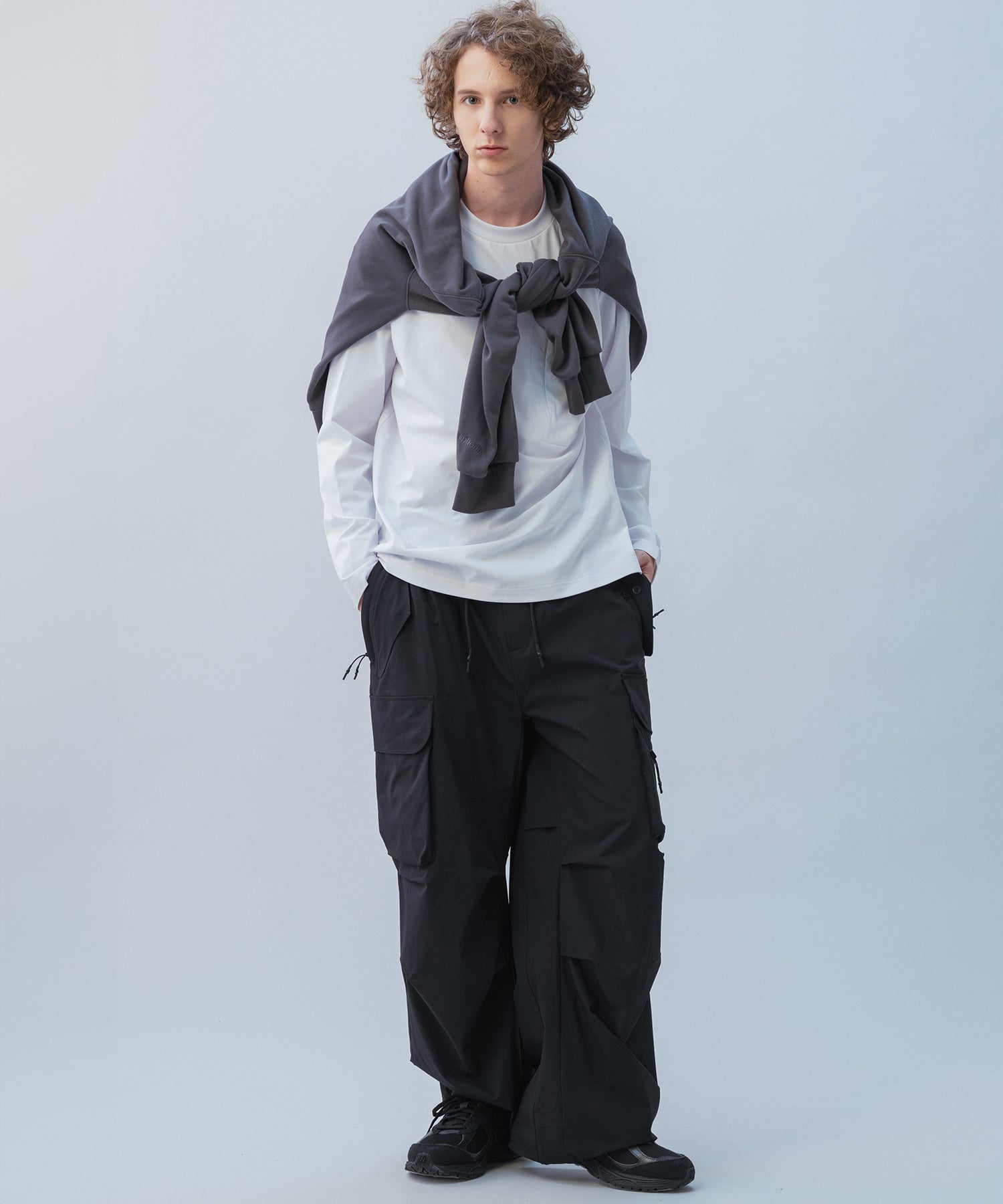 HIDDEN ZIP POCKET LONG SLEEVE TEE / コンシールファスナーポケット ロングスリーブTシャツ