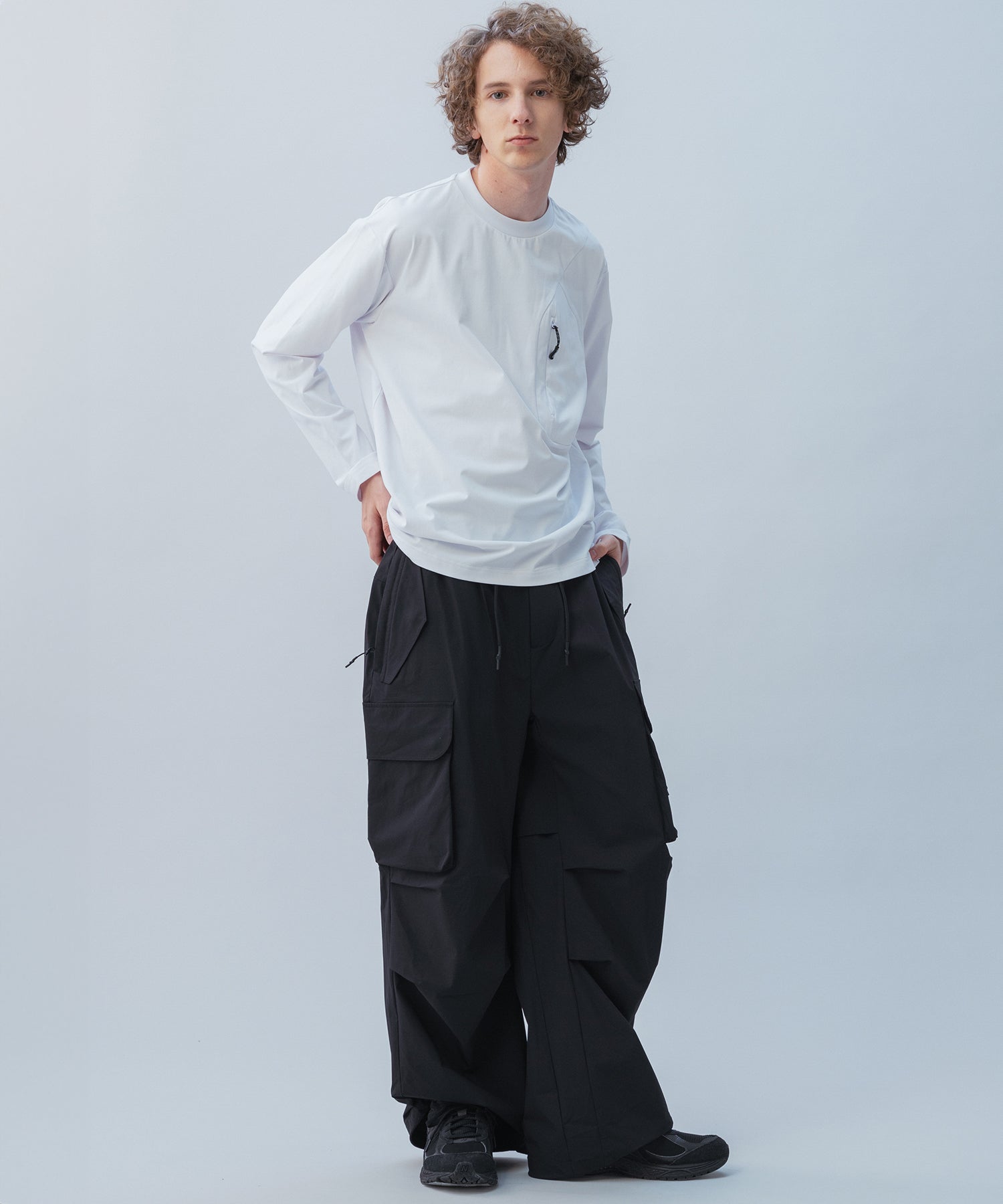 HIDDEN ZIP POCKET LONG SLEEVE TEE / コンシールファスナーポケット ロングスリーブTシャツ