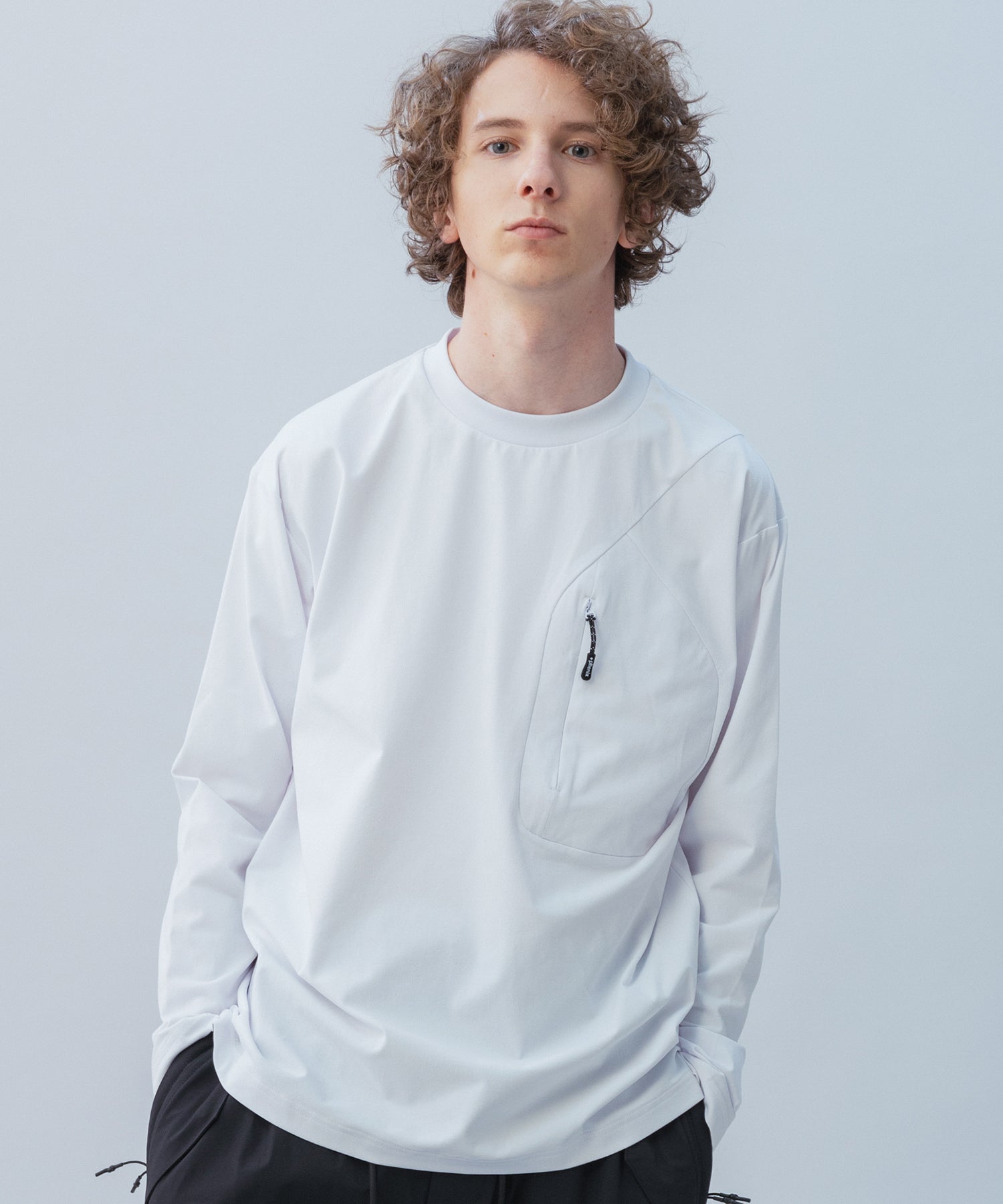 HIDDEN ZIP POCKET LONG SLEEVE TEE / コンシールファスナーポケット ロングスリーブTシャツ