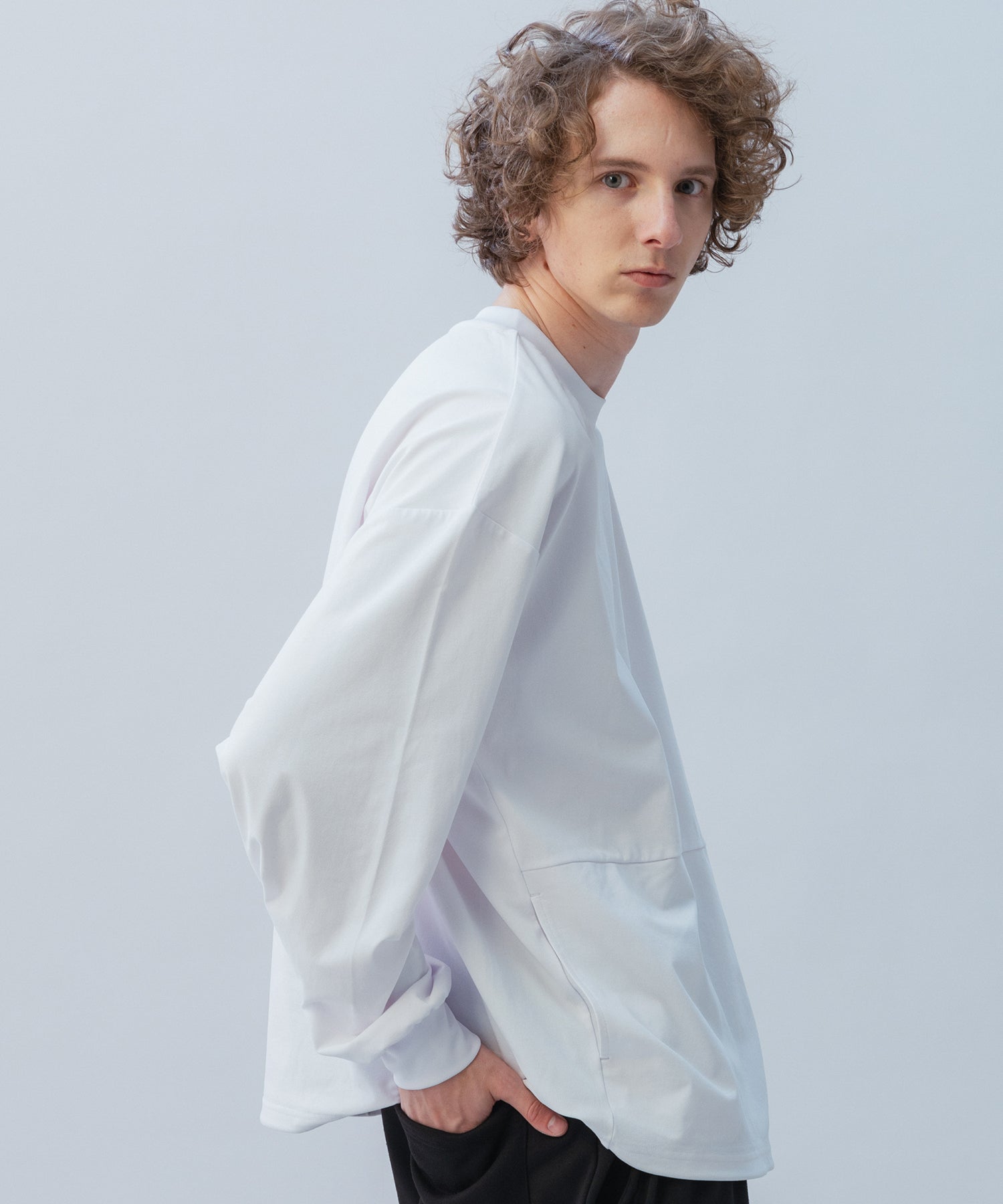 DRAWSTRING LONG SLEEVE TEE / ドローストリングロングスリーブTシャツ