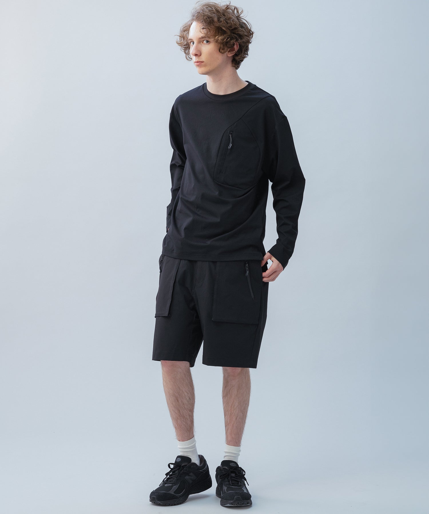 HIDDEN ZIP POCKET LONG SLEEVE TEE / コンシールファスナーポケット ロングスリーブTシャツ