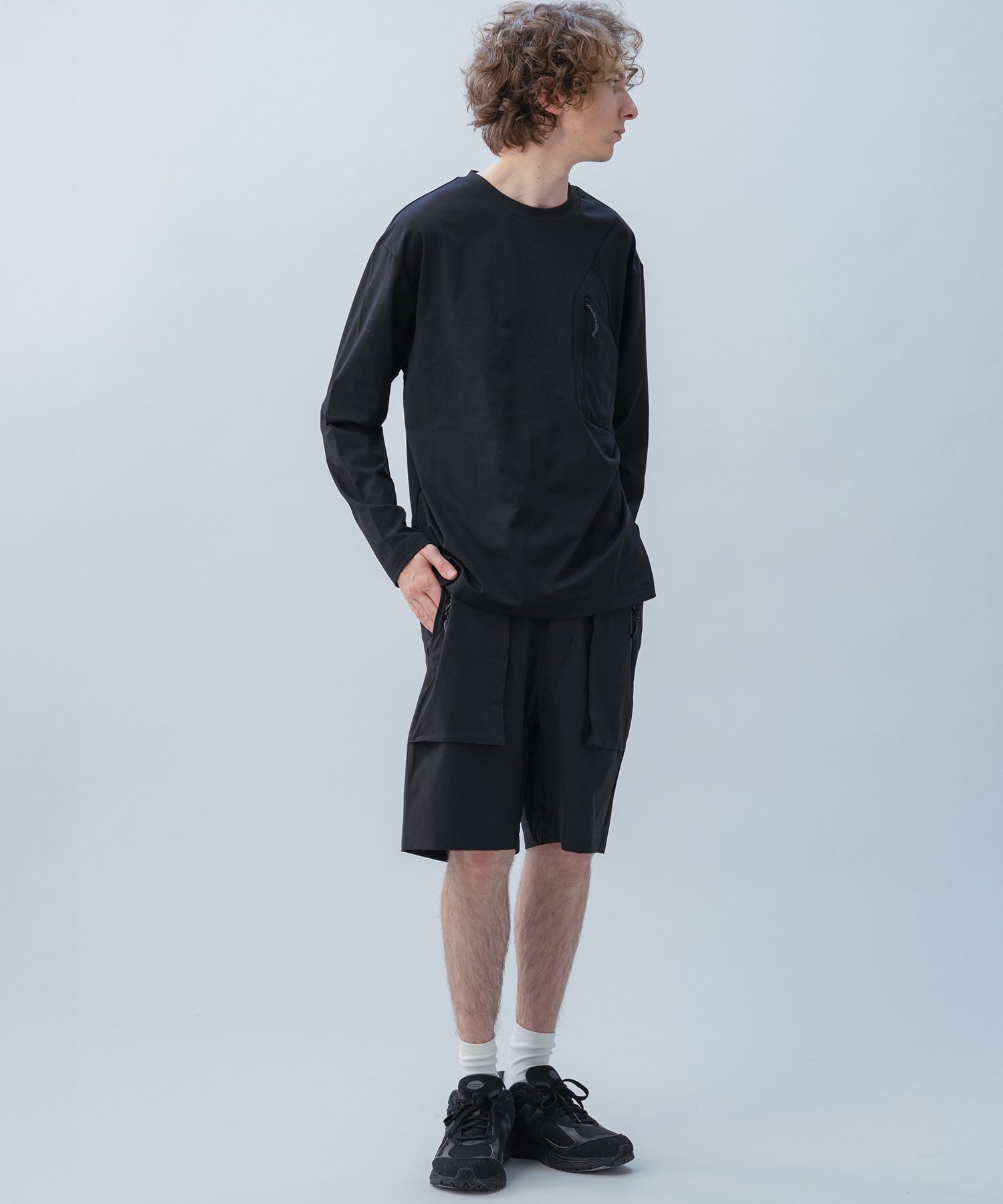 HIDDEN ZIP POCKET LONG SLEEVE TEE / コンシールファスナーポケット ロングスリーブTシャツ