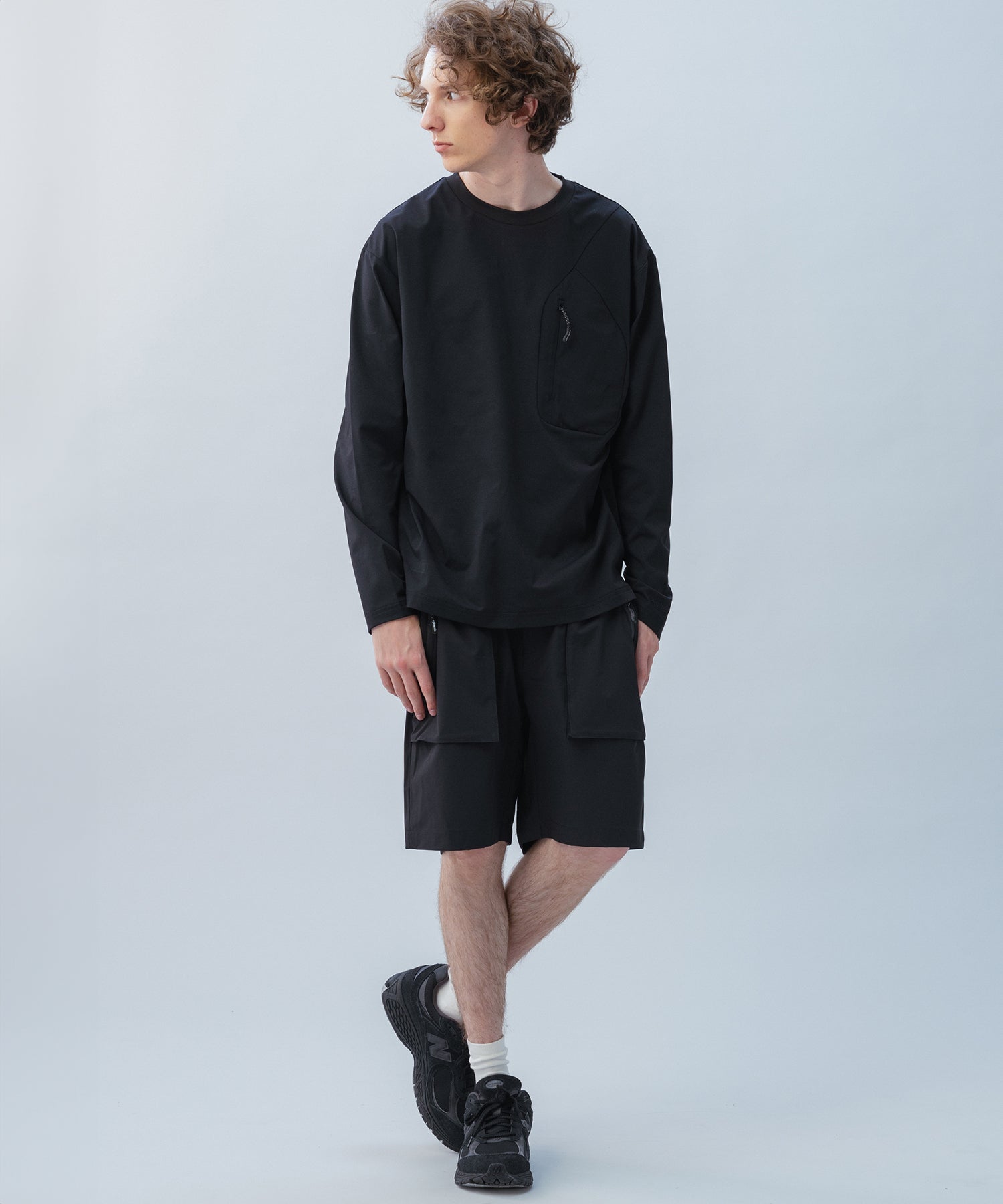 HIDDEN ZIP POCKET LONG SLEEVE TEE / コンシールファスナーポケット ロングスリーブTシャツ