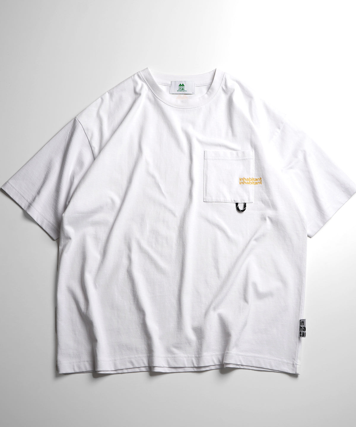 【MENS】ビッグシルエット ワンポイント刺繍 ポケット 半袖Tシャツ /inhabitant(インハビタント)