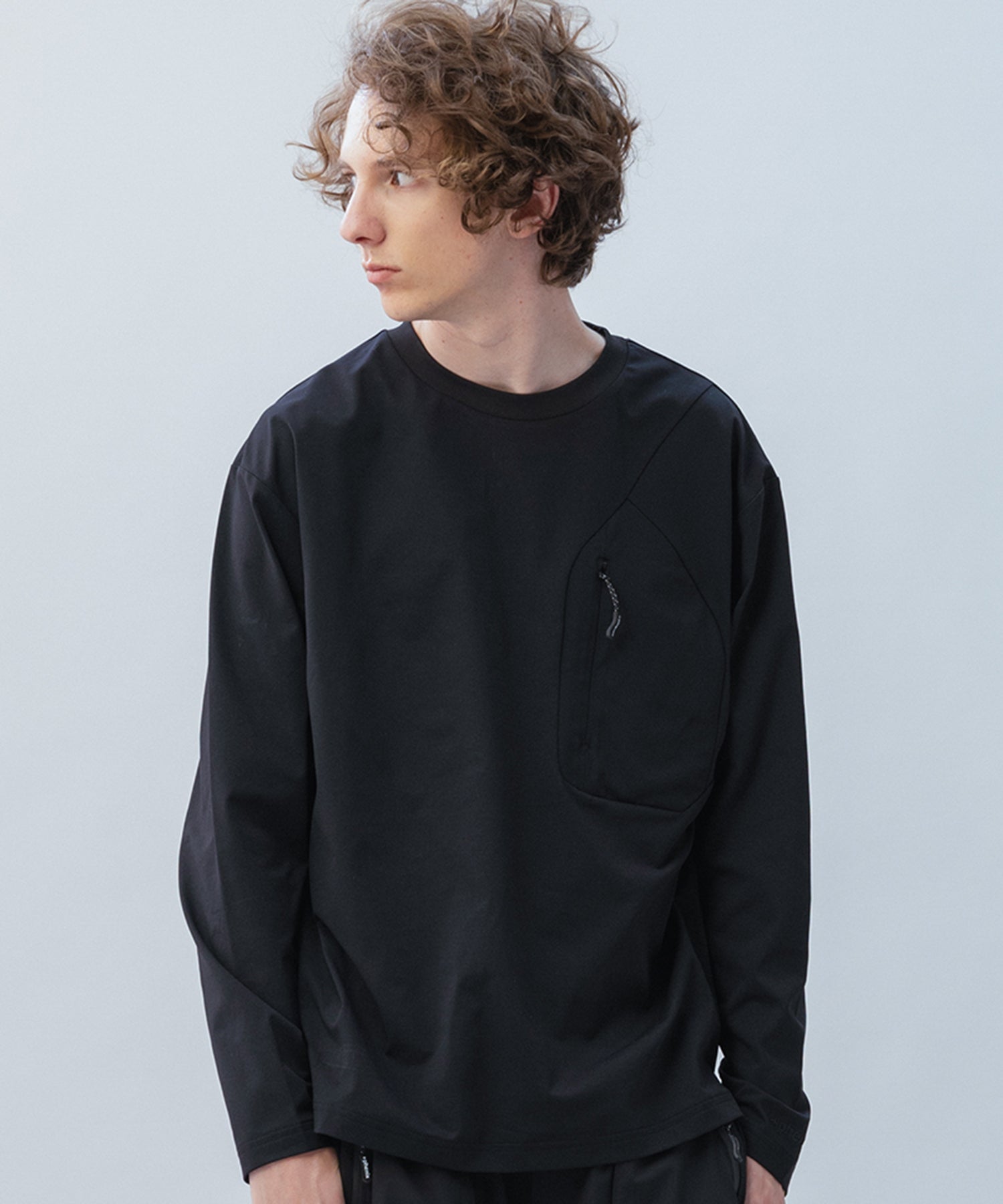 HIDDEN ZIP POCKET LONG SLEEVE TEE / コンシールファスナーポケット ロングスリーブTシャツ