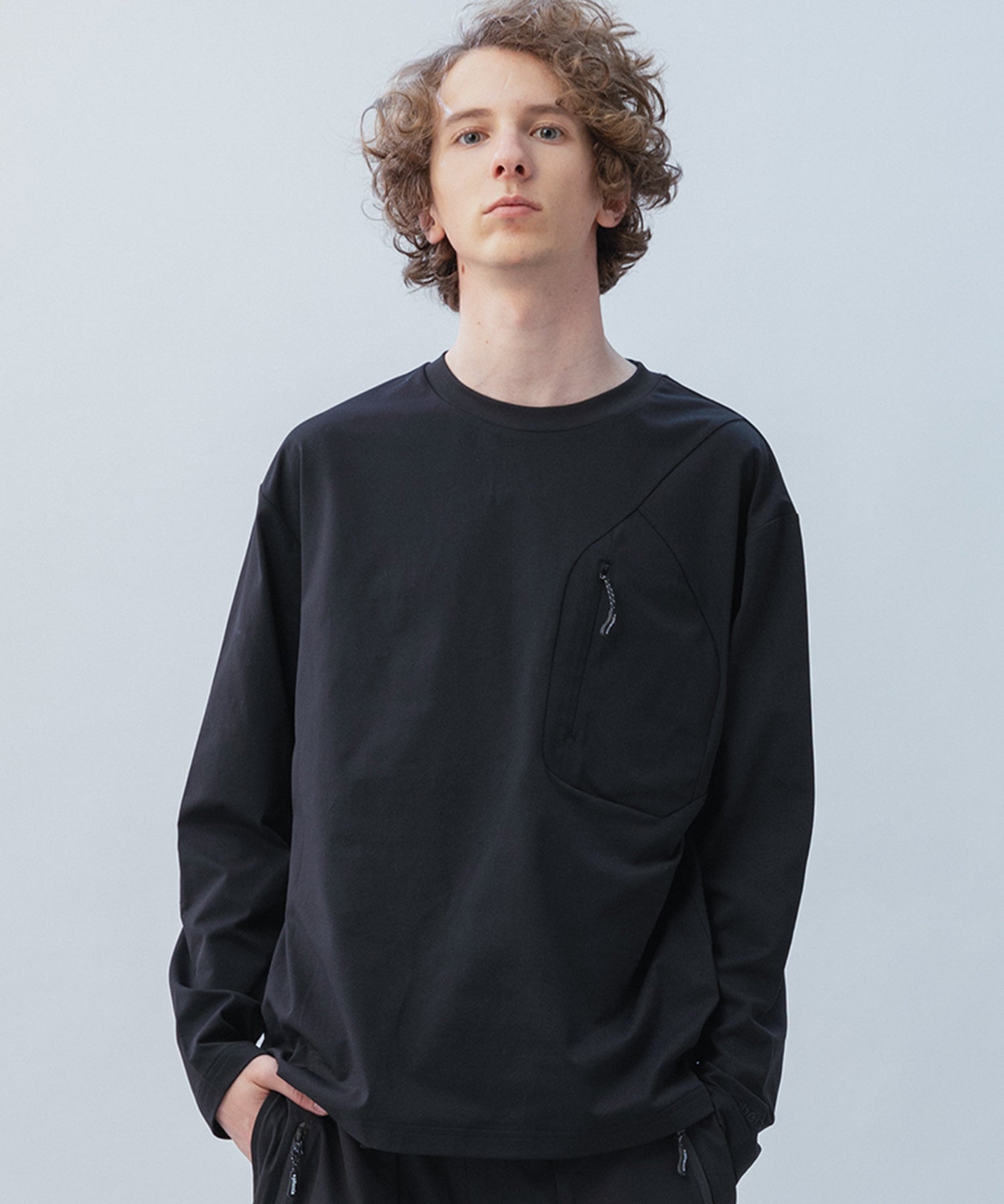 HIDDEN ZIP POCKET LONG SLEEVE TEE / コンシールファスナーポケット ロングスリーブTシャツ