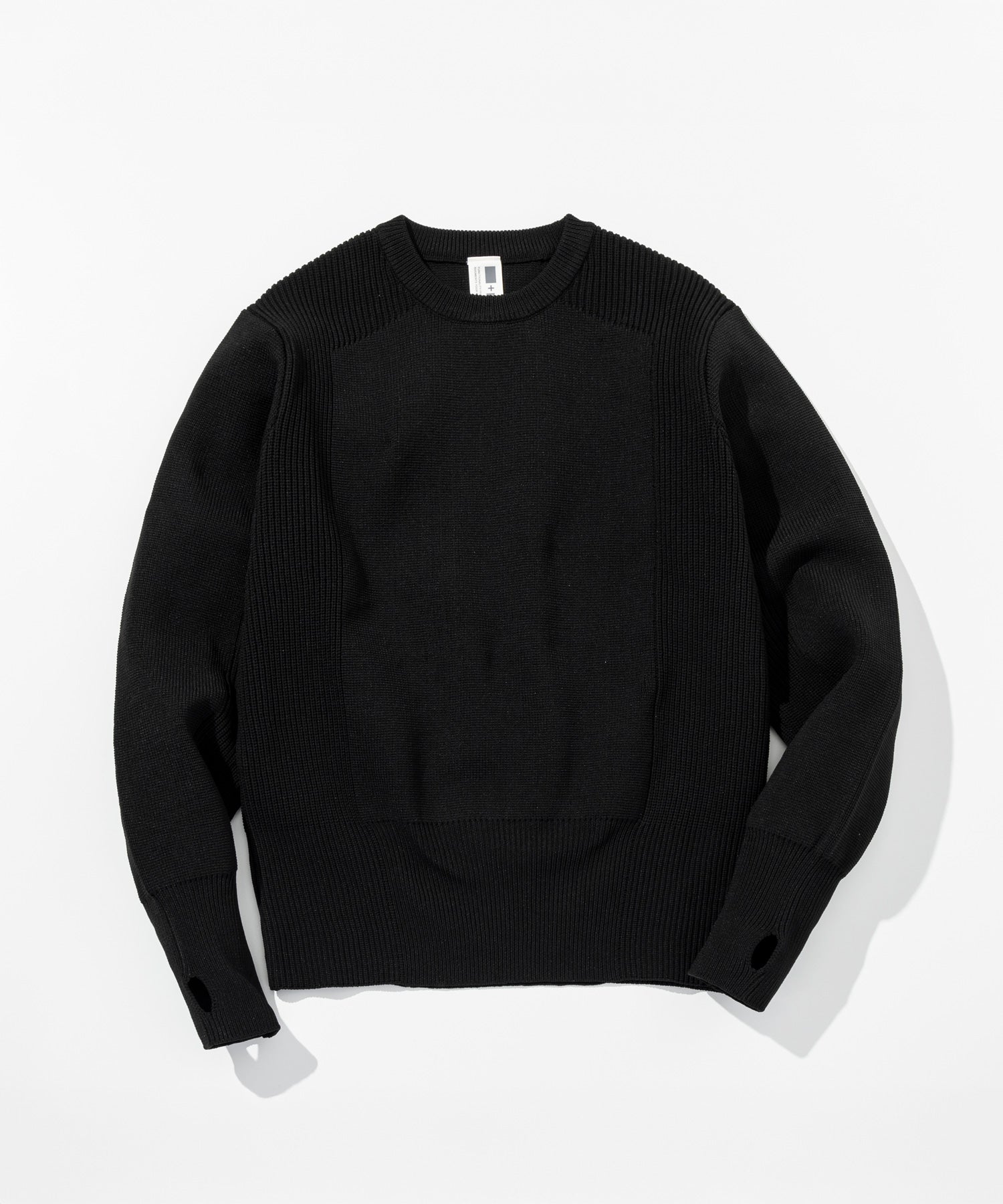 【MENS】HYBRID KNITTED LONG RIB PULL OVER  ハイブリッドニット ロングリブプルオーバー / +phenix(プラスフェニックス)