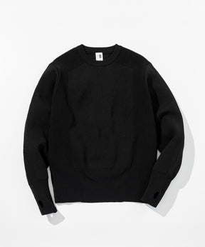 【MENS】HYBRID KNITTED LONG RIB PULL OVER  ハイブリッドニット ロングリブプルオーバー / +phenix(プラスフェニックス)