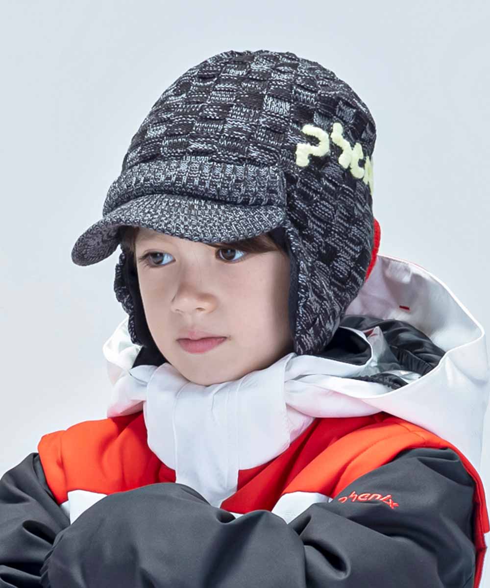 KIDS/JUNIOR】子供用スキーウェア イヤーフラップニットハット