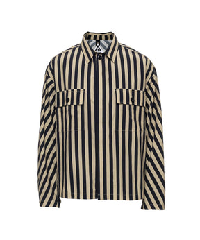 SHIRTS, TYPE P-001 / STRIPED TECH LOOSE SHIRT JACKET　-　1月中旬お届け