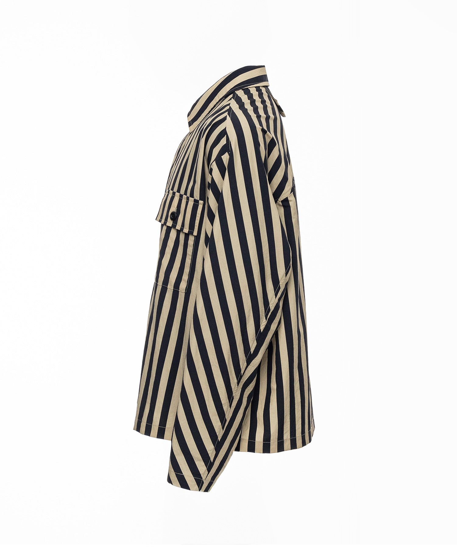 SHIRTS, TYPE P-001 / STRIPED TECH LOOSE SHIRT JACKET　-　1月中旬お届け