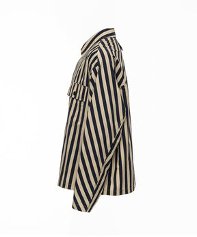 SHIRTS, TYPE P-001 / STRIPED TECH LOOSE SHIRT JACKET　-　1月中旬お届け