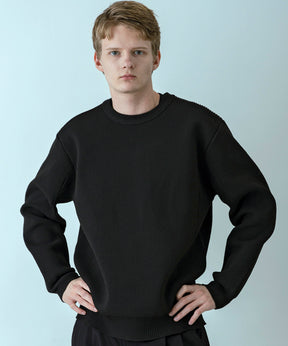 【MENS】HYBRID KNITTED LONG SLEEVE PULL OVER  ハイブリッドニット ロングスリーブプルオーバー / +phenix(プラスフェニックス)
