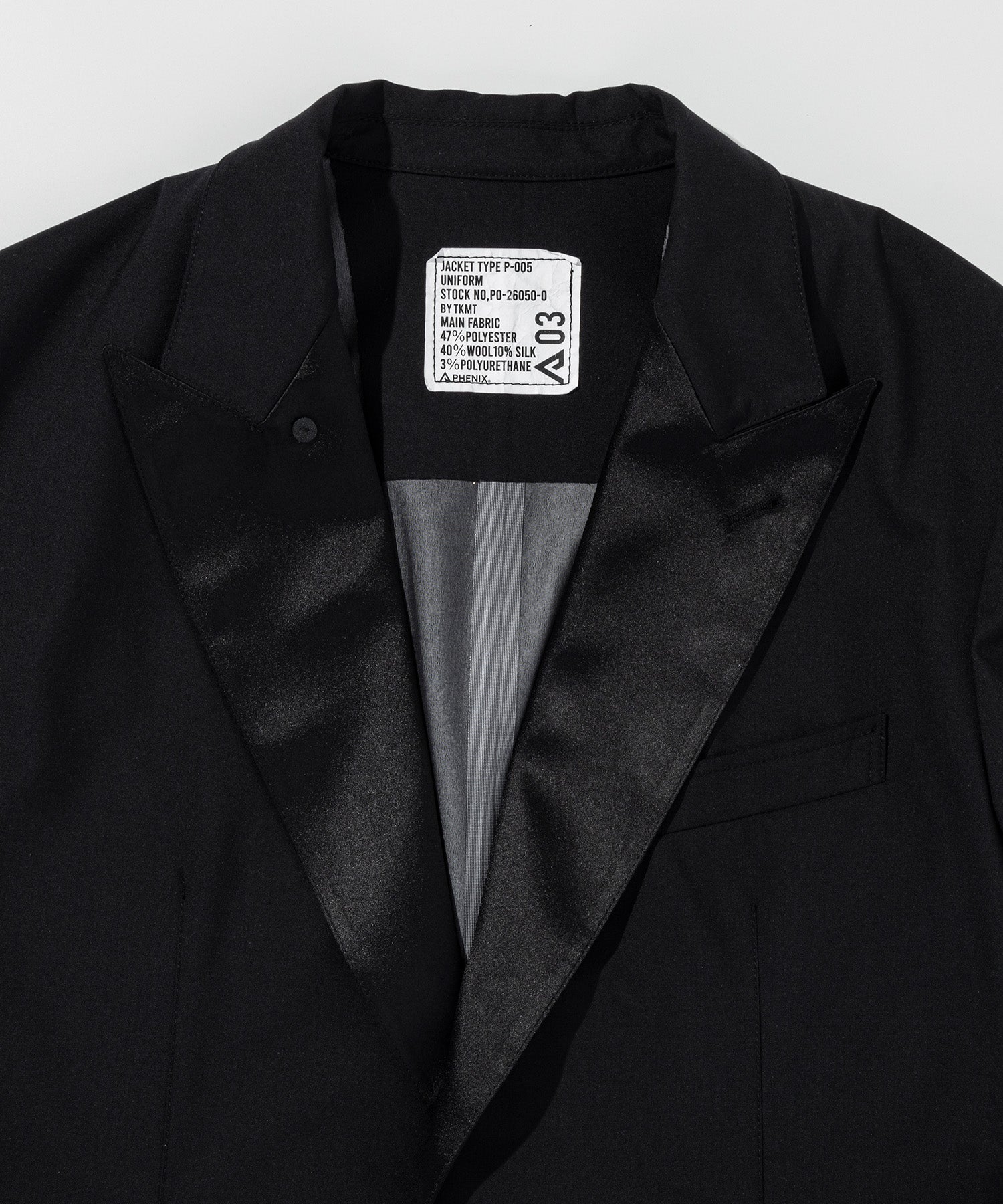 TKMT - JACKET, TYPE P-005 / 3LAYER TUXEDO JACKET　-　1月中旬お届け