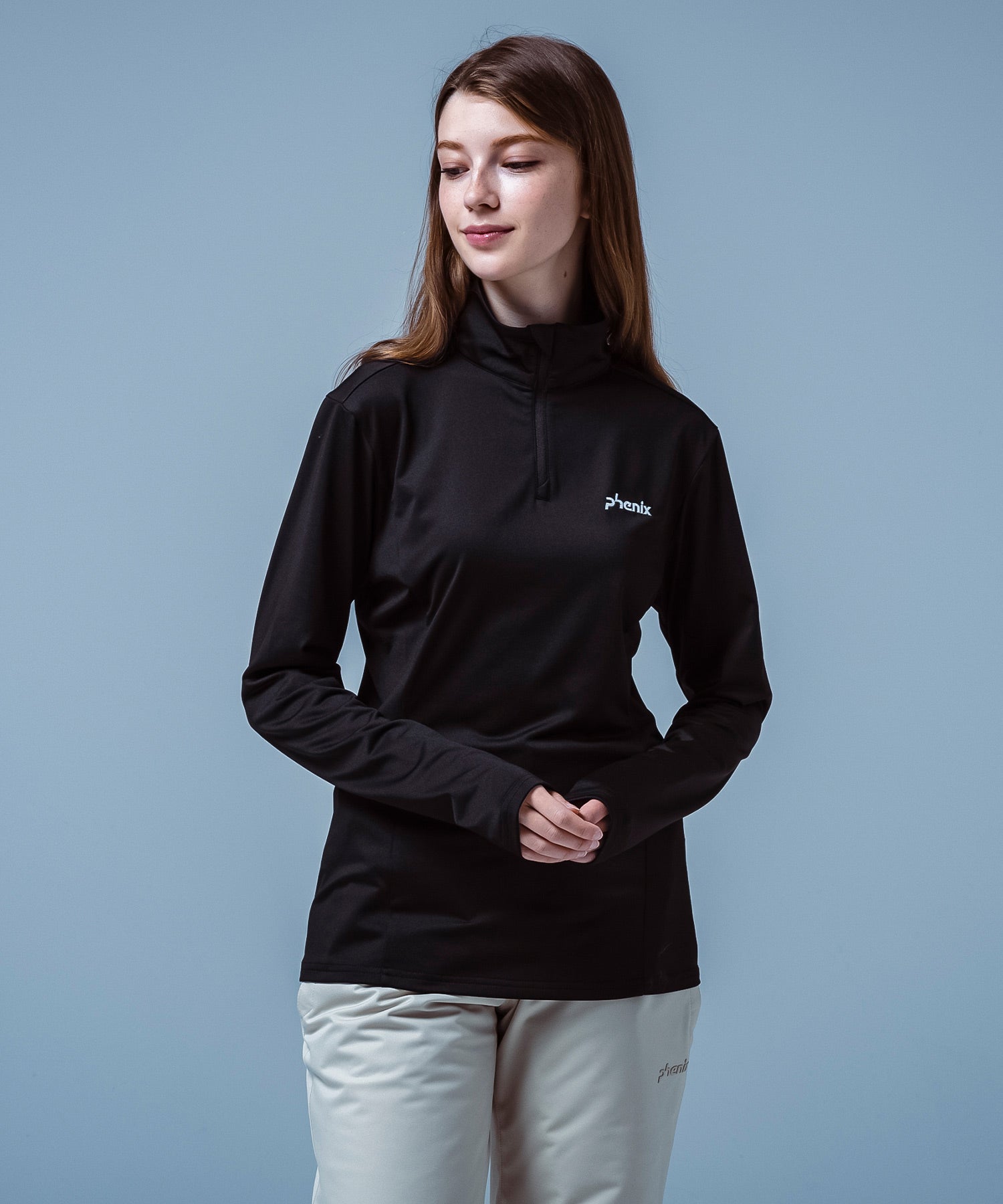【WOMENS】Basic Set-in Sleeve 1/2 Zip Tee ベーシックセットインスリーブ1/2ジップT /phenixスキーウェア 25AW