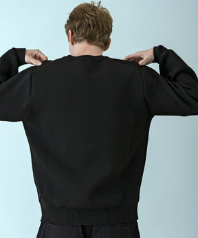 【MENS】HYBRID KNITTED LONG SLEEVE PULL OVER  ハイブリッドニット ロングスリーブプルオーバー / +phenix(プラスフェニックス)