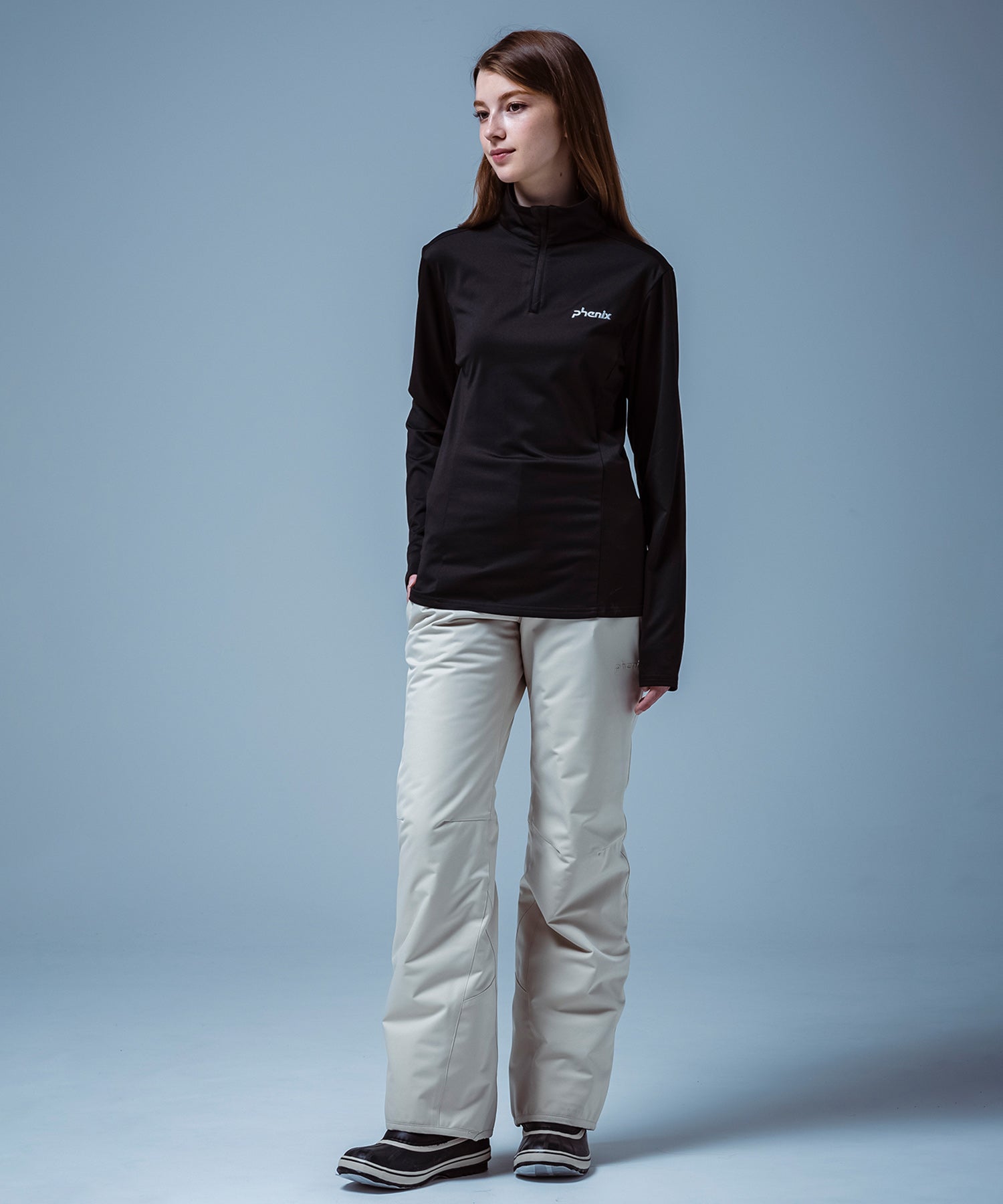 【WOMENS】Basic Set-in Sleeve 1/2 Zip Tee ベーシックセットインスリーブ1/2ジップT /phenixスキーウェア 25AW