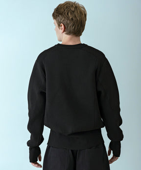 【MENS】HYBRID KNITTED LONG RIB PULL OVER  ハイブリッドニット ロングリブプルオーバー / +phenix(プラスフェニックス)