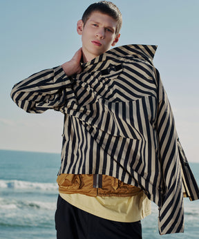 SHIRTS, TYPE P-001 / STRIPED TECH LOOSE SHIRT JACKET