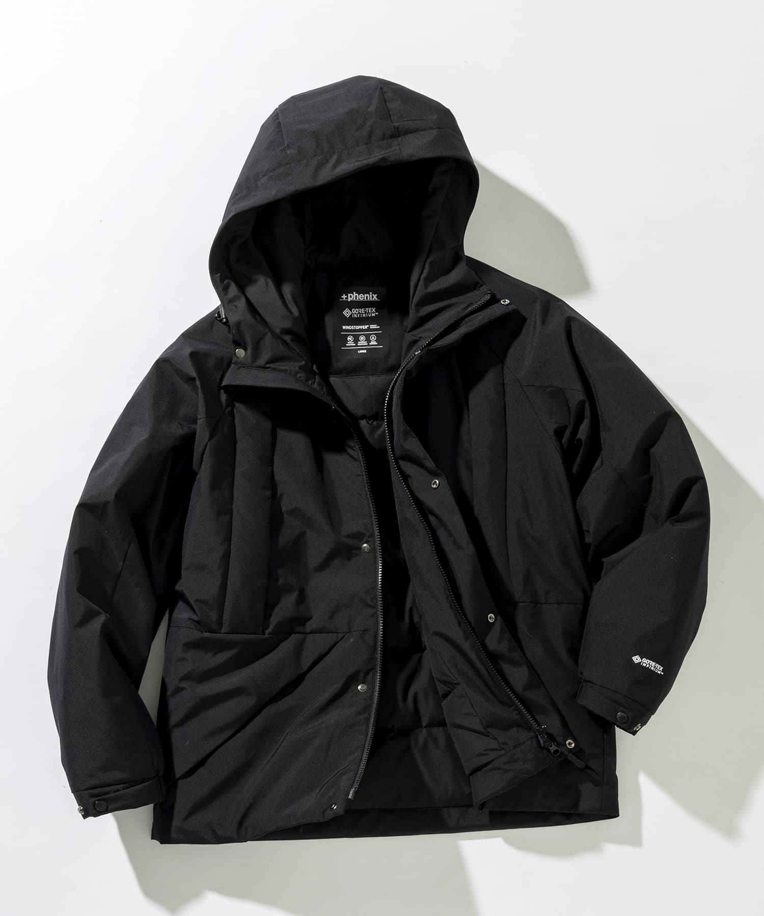 【MENS】DOUBLE POCKET DOWN JACKET ダブルポケット ダウンジャケット ウィンドストッパー / WINDSTOPPER(R) プロダクト by GORE TEX LABS +phenix(プラスフェニックス)