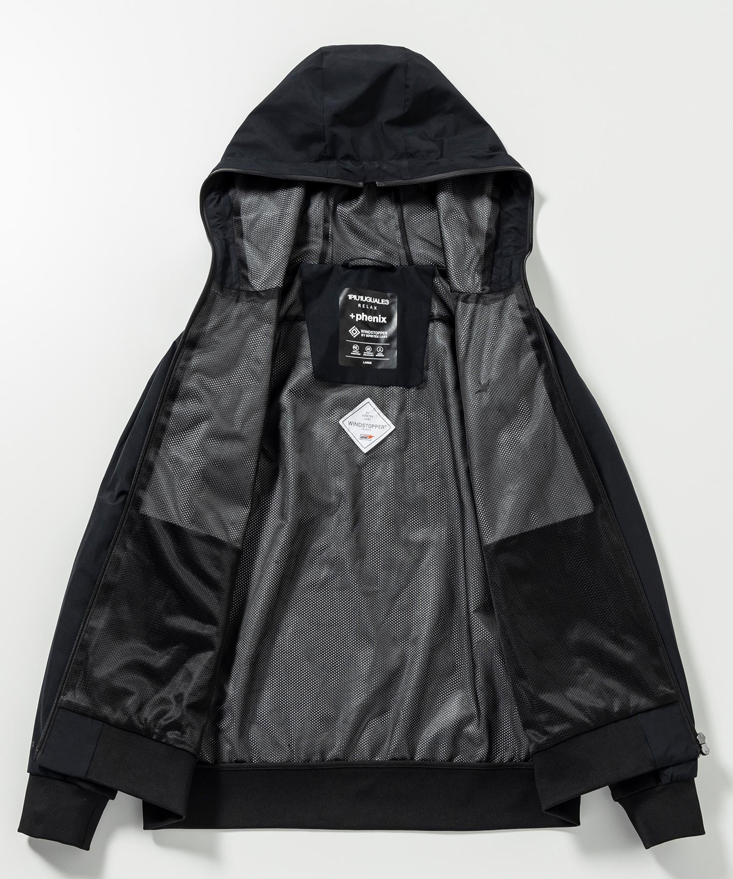 【2月中旬お届け予約商品】【MENS】GTX ZIP HOODIE ジップフーディー / WINDSTOPPER(R) プロダクト by GORE-TEX LABS /ウィンドストッパー/ゴアテックス/1PIU1UGUALE3 RELAX × +phenix(ウノピゥウノウグァーレトレ リラックス)