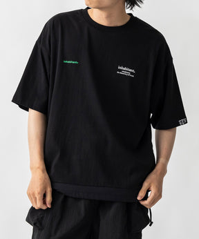 【MENS】ビッグシルエット フロントプリント 切替 半袖ドロストTシャツ /inhabitant(インハビタント)