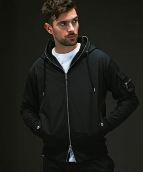 PLUS COLLABO. LUXURIOUS ZIP BIKER HOODIE プラス コラボ ラグジュアリー ジップ バイカー フーディー WINDSTOPPER プロダクト by GORE-TEX LABS /ウィンドストッパー/ゴアテックス