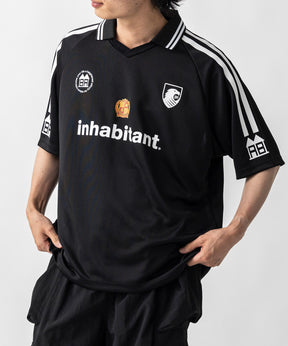 【MENS】ビッグシルエット ユニフォームライク 半袖サッカーTシャツ /inhabitant(インハビタント)