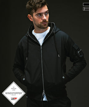 PLUS COLLABO. LUXURIOUS ZIP BIKER HOODIE プラス コラボ ラグジュアリー ジップ バイカー フーディー WINDSTOPPER プロダクト by GORE-TEX LABS /ウィンドストッパー/ゴアテックス