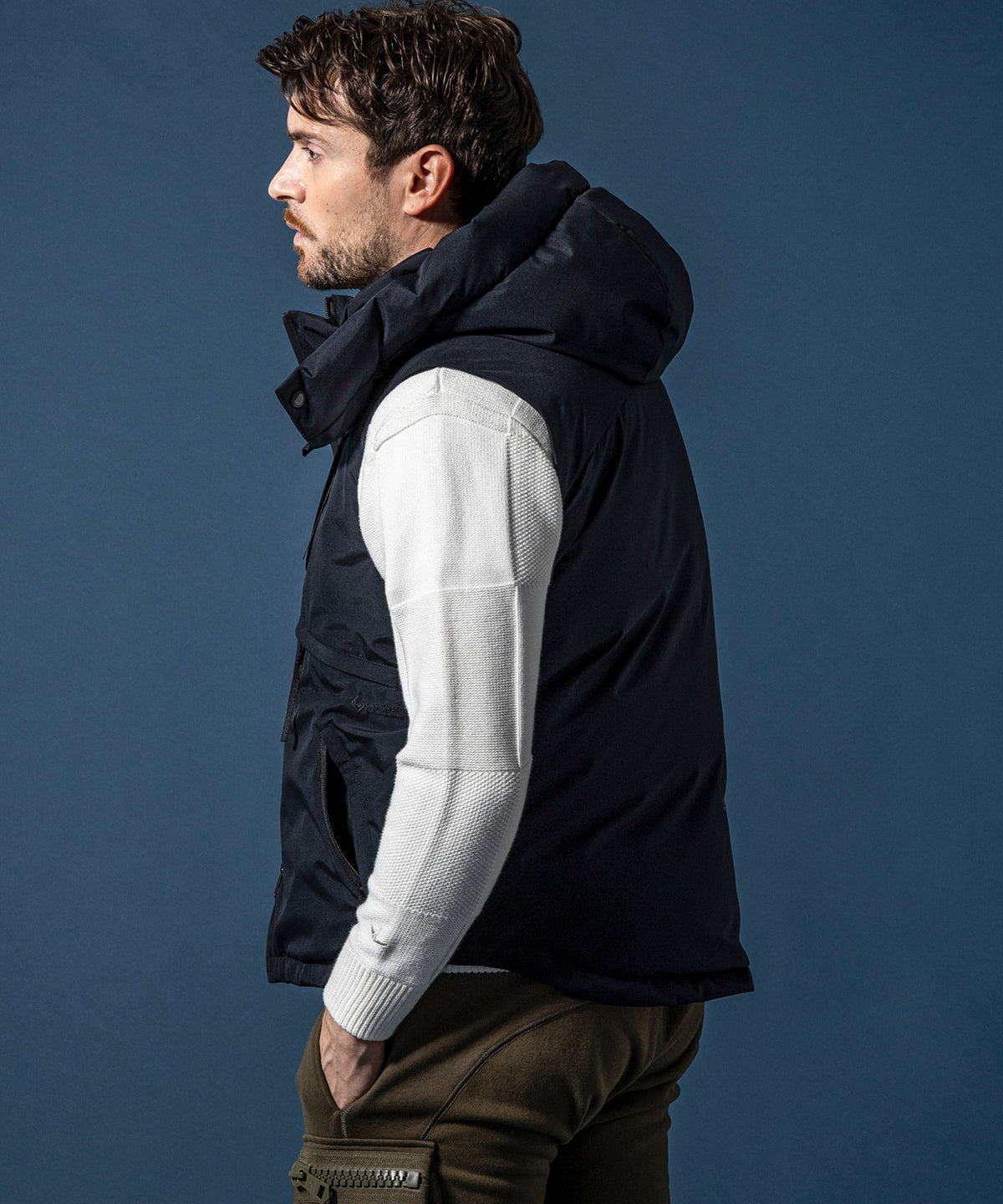 【MENS】GTX DOWN VEST ダウンベスト / WINDSTOPPER(R) プロダクト by GORE-TEX LABS /ウィンドストッパー/ゴアテックス/1PIU1UGUALE3 RELAX × +phenix(ウノピゥウノウグァーレトレ リラックス)