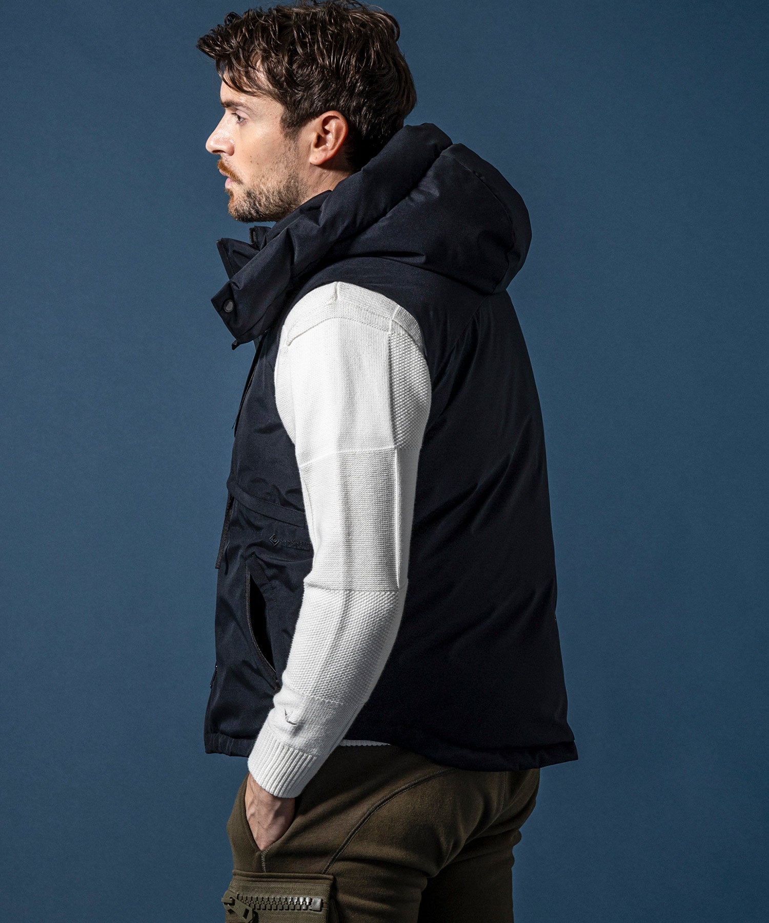 【MENS】GTX DOWN VEST ダウンベスト / WINDSTOPPER(R) プロダクト by GORE-TEX LABS /ウィンドストッパー/ゴアテックス/1PIU1UGUALE3 RELAX × +phenix(ウノピゥウノウグァーレトレ リラックス)