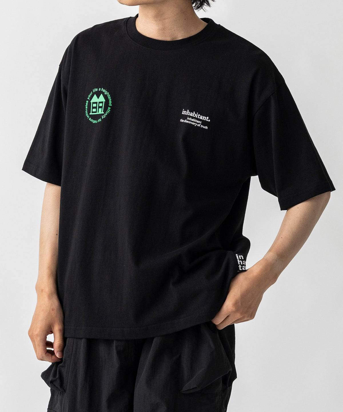 [Men's] Oversized Back Print Short Sleeve T-Shirt / inhabitant 