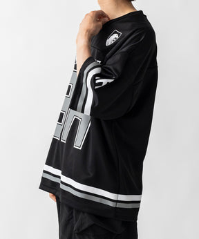 【MENS】ビッグシルエット フロントナンバリングプリント 半袖フットボールTシャツ /inhabitant(インハビタント)