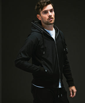 PLUS COLLABO. LUXURIOUS ZIP BIKER HOODIE プラス コラボ ラグジュアリー ジップ バイカー フーディー WINDSTOPPER プロダクト by GORE-TEX LABS /ウィンドストッパー/ゴアテックス